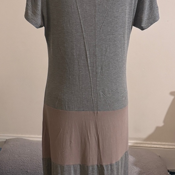 Gray and dusty rose pink  Color Block Dress - Picture 3 of 3